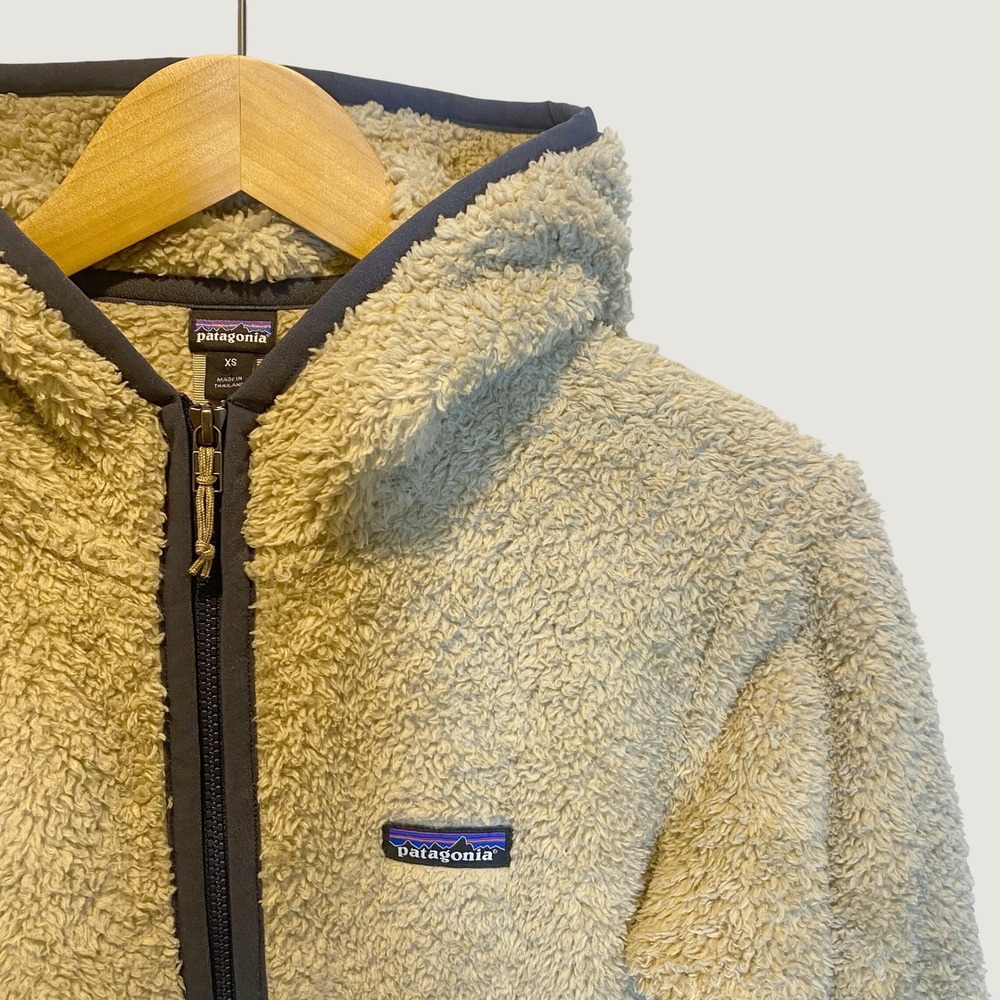 Patagonia Fleece Pullover Women XS Tan Excellent Los Gatos Hooded Quarter Zip